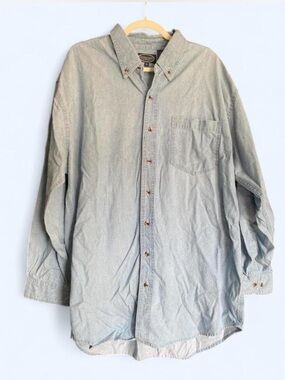 Rivers End Trading Co Vintage Denim Button Down Shirt XL 100% Cotton Blue
